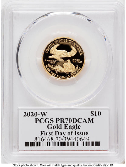 2020-W Proof Gold Eagle 1/4 oz FDI John Dannreuther PCGS PR70