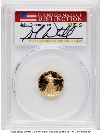 2020-W Proof Gold Eagle 1/10 oz FDI John Dannreuther PCGS PR70