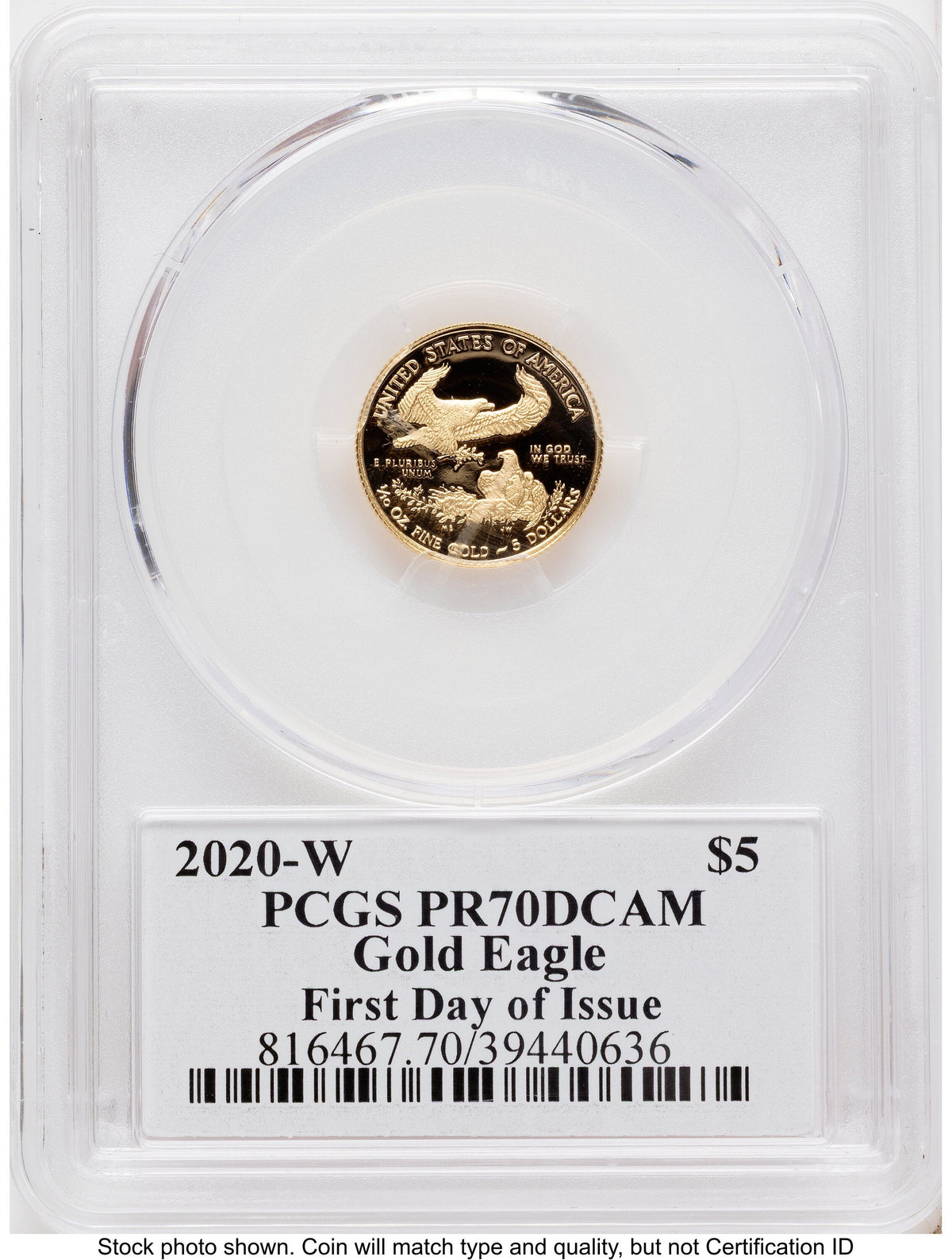 2020-W Proof Gold Eagle 1/10 oz FDI John Dannreuther PCGS PR70