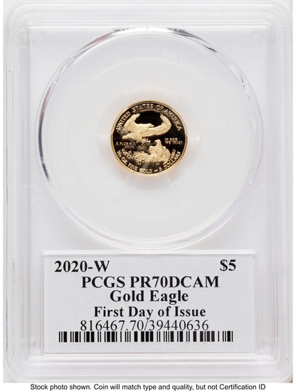 2020-W Proof Gold Eagle 1/10 oz FDI John Dannreuther PCGS PR70