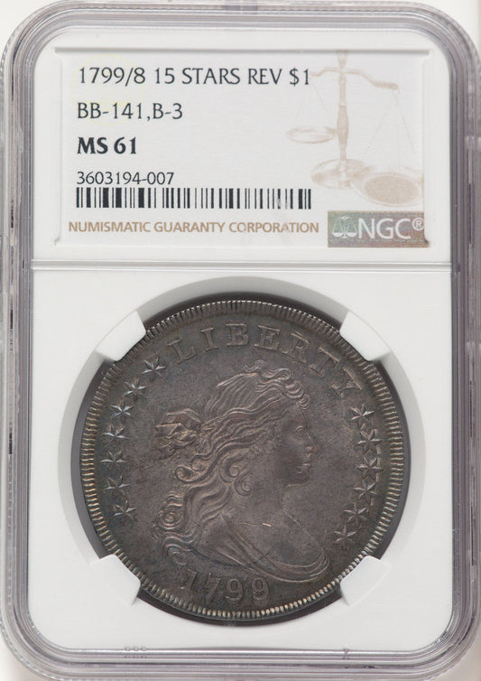 1799/8 $1 B-3 BB-141 Early Dollar NGC MS61