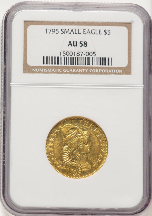 1795 $5 Small Eagle Early Half Eagle NGC AU58