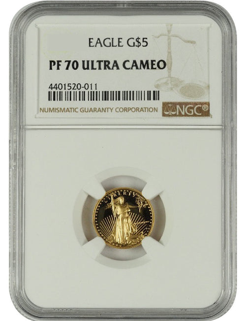 1989 1/10 oz U.S. Mint Proof Gold Eagle NGC PF70 Ultra Cameo