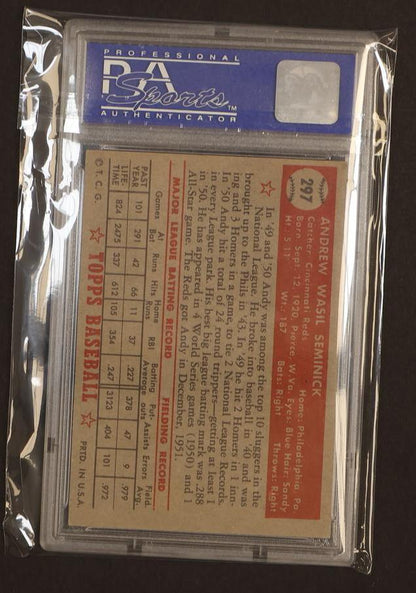 1952 Topps #297 Andy Seminick PSA 7 OC 06247582