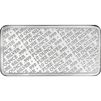 10 oz. Highland Mint Silver Bar .999 Fine Buffalo Design