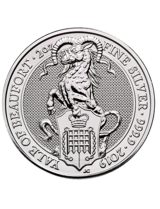 2019 2 oz British Silver Queens Beast Yale of Beaufort Coin