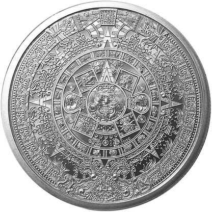 1 OZ SILVER ROUND AZTEC CALENDAR