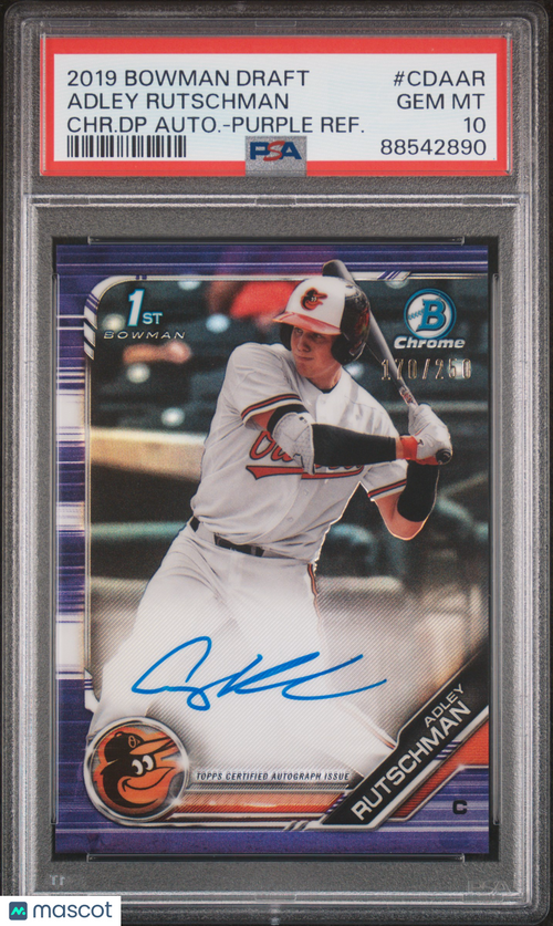 2019 Bowman Draft Chrome Auto Adley Rutschman #CDAAR CHR. DP  170/250 PSA 10