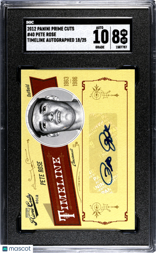2012 Panini Prime Cuts Pete Rose #40 Timeline Autograph SGC 8 Auto 10