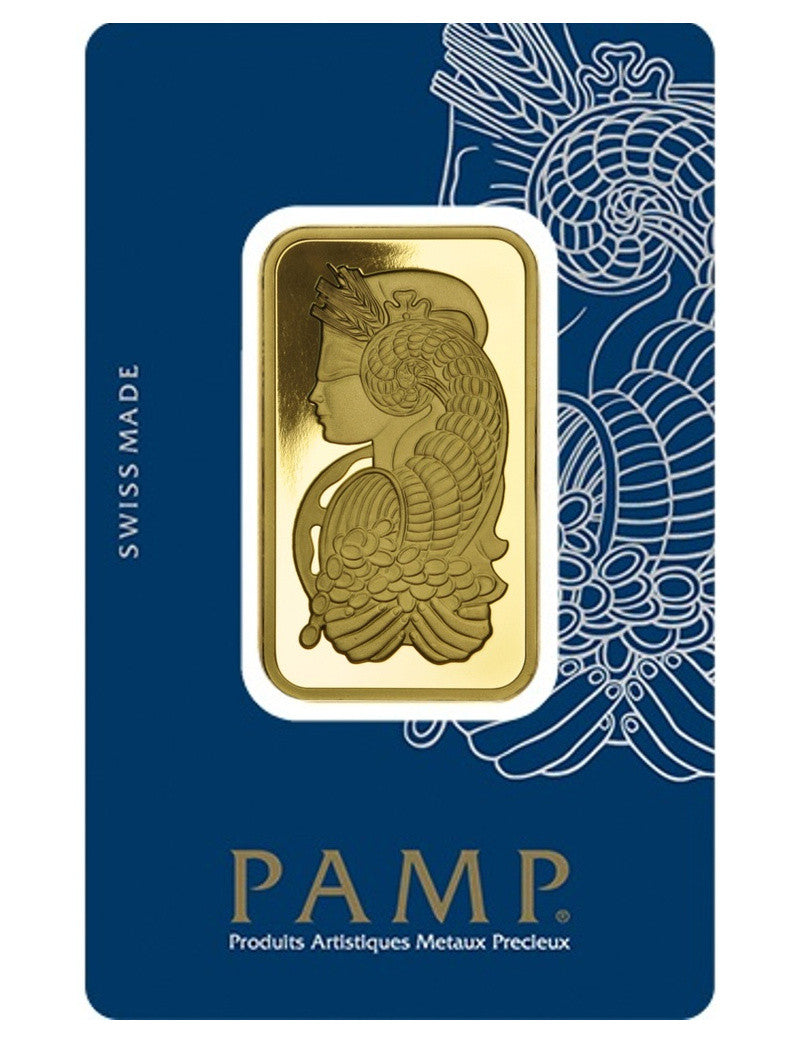 1 oz Pamp Suisse Gold Bar Lady Fortuna w/Assay