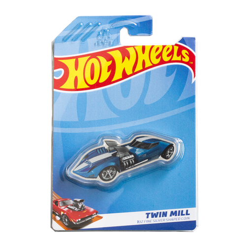 1 oz PAMP Suisse Silver 2023 Hot Wheels Twin Mill™ Colored Coin $2