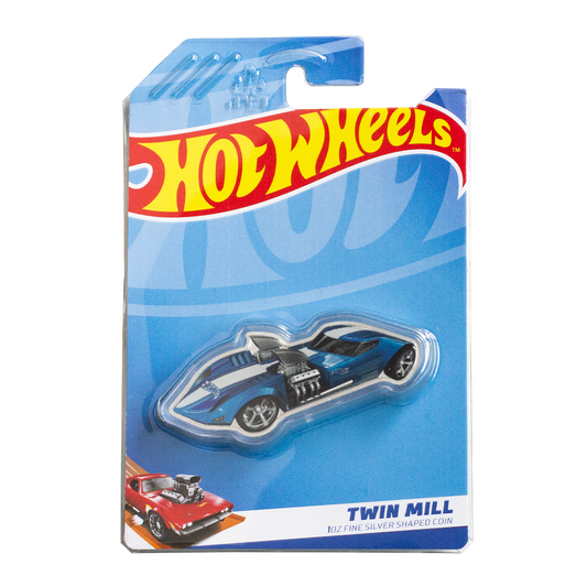1 oz PAMP Suisse Silver 2023 Hot Wheels Twin Mill™ Colored Coin $2