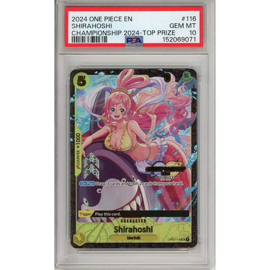 One Piece Graded: Shirahoshi OP03-118 2024 Championship 2024 Top Prize PSA 10