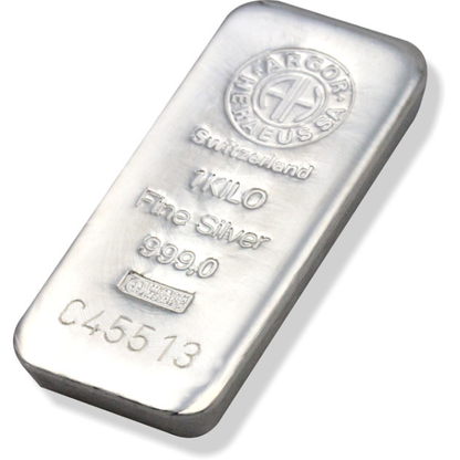 1 Kilo Argor Heraeus Silver Cast Bar .999 Fine