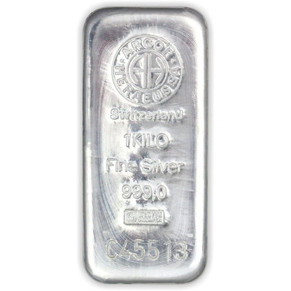 1 Kilo Argor Heraeus Silver Cast Bar .999 Fine