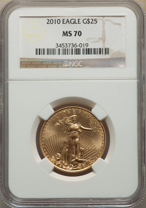 2010 $25 Half-Ounce Gold Eagle NGC MS70