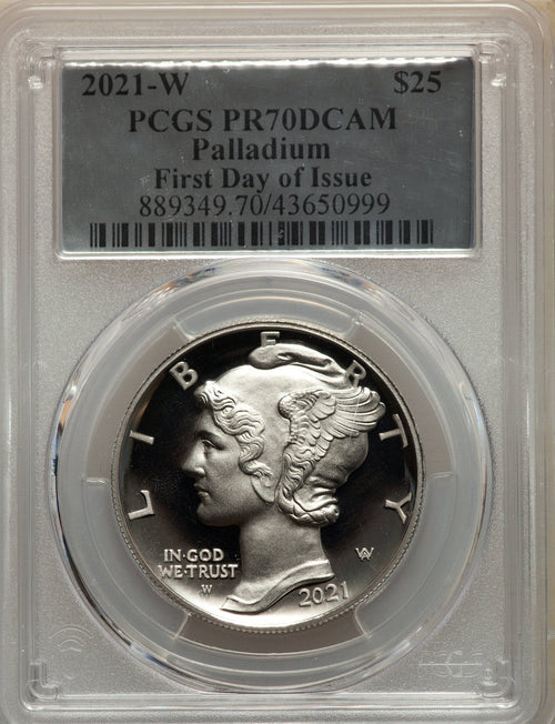 2021-W $25 Palladium FDI PCGS PR70