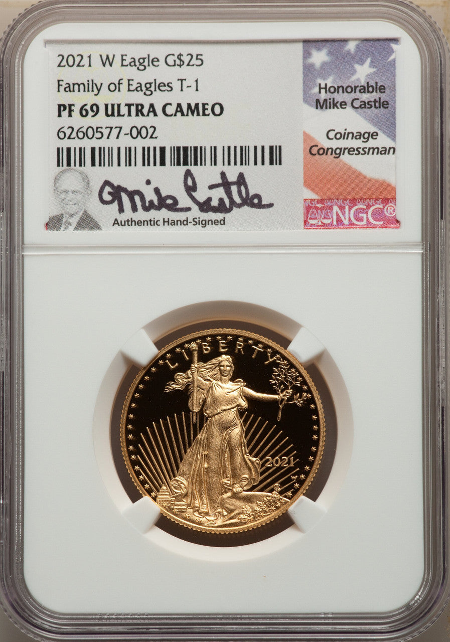 2021-W G$25 Half Ounce Gold Eagle Type One Modern Bullion Coins NGC MS69