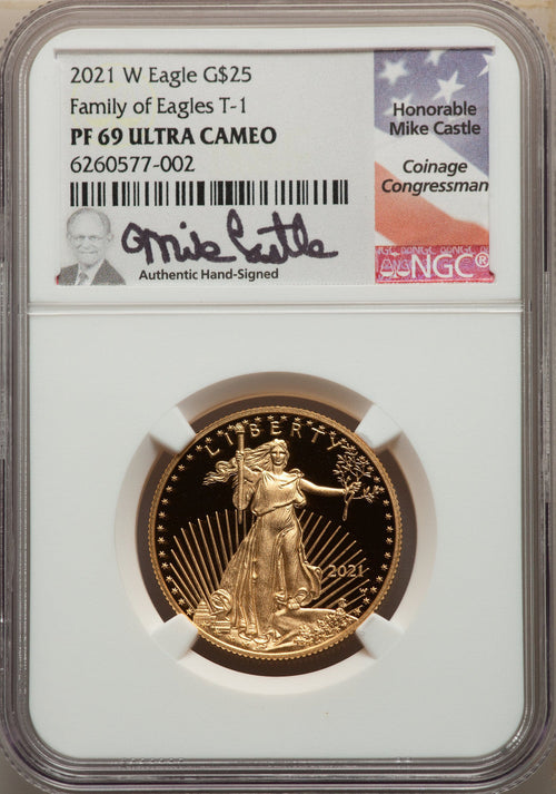 2021-W G$25 Half Ounce Gold Eagle Type One Modern Bullion Coins NGC MS69