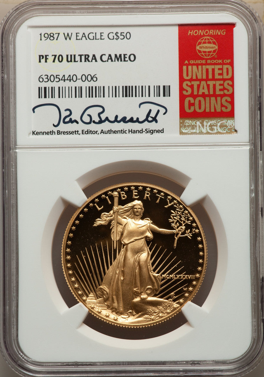 1987-W $50 One-Ounce Gold Eagle NGC PF70
