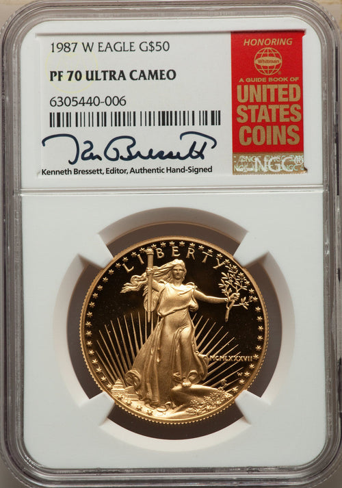 1987-W $50 One-Ounce Gold Eagle NGC PF70