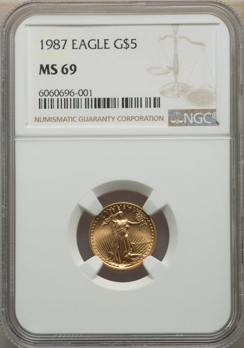 1987 $5 Tenth-Ounce Gold Eagle NGC MS69