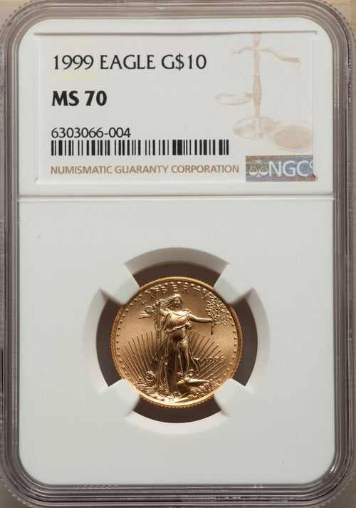 1999 $10 Quarter-Ounce Gold Eagle NGC MS70