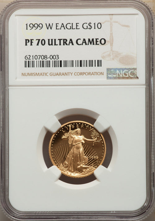 1999-W $10 Quarter-Ounce Gold Eagle NGC MS70