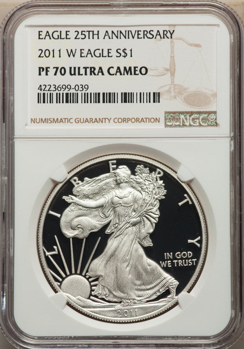 2011-W S$1 Silver Eagle NGC PF70