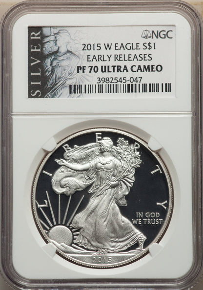 2015-W S$1 Silver Eagle First Strike NGC PF70